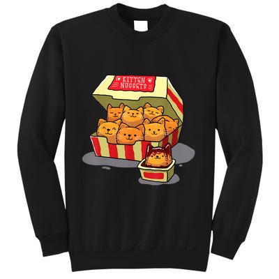 Kitten Nuggets Food Pun Cat Lover Gift Chicken Nuggets Sweatshirt