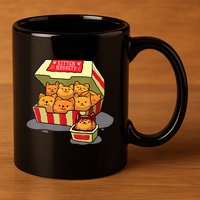 Kitten Nuggets Food Pun Cat Lover Gift Chicken Nuggets 11oz C Handle Ceramic Mug