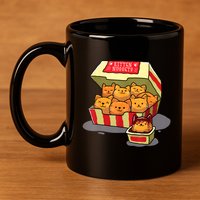 Kitten Nuggets Food Pun Cat Lover Gift Chicken Nuggets 11oz C Handle Ceramic Mug