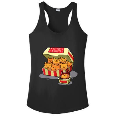 Kitten Nuggets Food Pun Cat Lover Gift Chicken Nuggets Ladies PosiCharge Competitor Racerback Tank