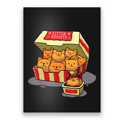 Kitten Nuggets Food Pun Cat Lover Gift Chicken Nuggets Poster