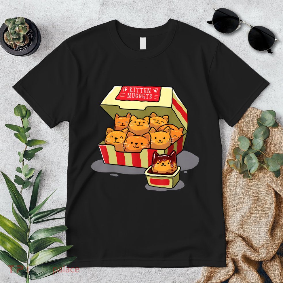 Kitten Nuggets Food Pun Cat Lover Gift Chicken Nuggets Premium T-Shirt