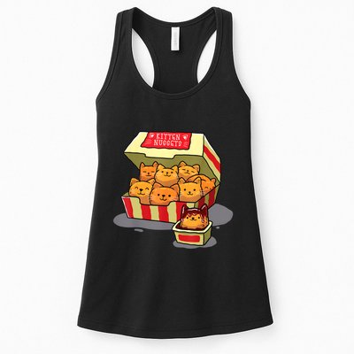 Kitten Nuggets Food Pun Cat Lover Gift Chicken Nuggets Womens Tank Top