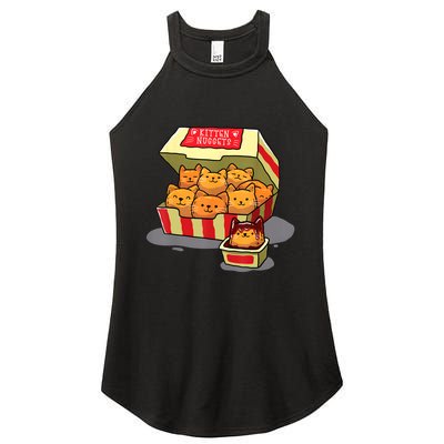 Kitten Nuggets Food Pun Cat Lover Gift Chicken Nuggets Women's Perfect Tri Rocker Tank