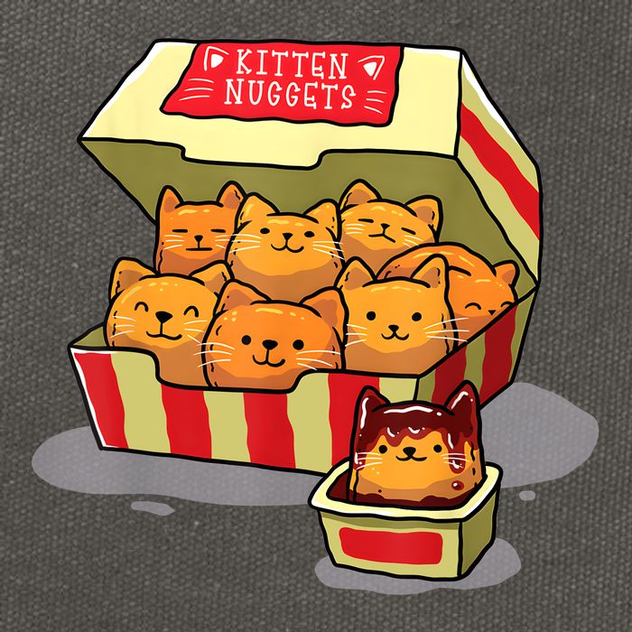Kitten Nuggets Food Pun Cat Lover Gift Chicken Nuggets Cotton Canvas Backpack