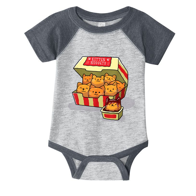 Kitten Nuggets Food Pun Cat Lover Gift Chicken Nuggets Infant Baby Jersey Bodysuit