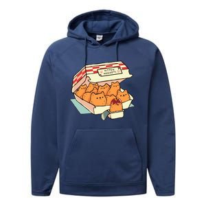 Kitten Nuggets Fast Food Cat By Tobe Fonseca Performance Fleece Hoodie