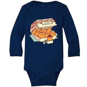 Kitten Nuggets Fast Food Cat By Tobe Fonseca Baby Long Sleeve Bodysuit