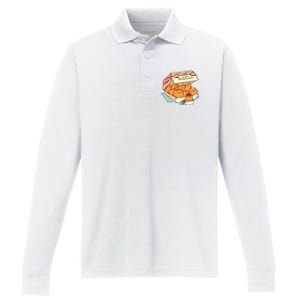 Kitten Nuggets Fast Food Cat By Tobe Fonseca Performance Long Sleeve Polo