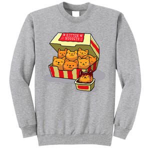 Kitten Nuggets Food Pun Cat Lover Gift Chicken Nuggets Tall Sweatshirt