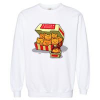 Kitten Nuggets Food Pun Cat Lover Gift Chicken Nuggets Garment-Dyed Sweatshirt