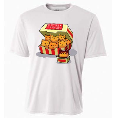 Kitten Nuggets Food Pun Cat Lover Gift Chicken Nuggets Cooling Performance Crew T-Shirt