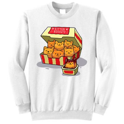 Kitten Nuggets Food Pun Cat Lover Gift Chicken Nuggets Sweatshirt