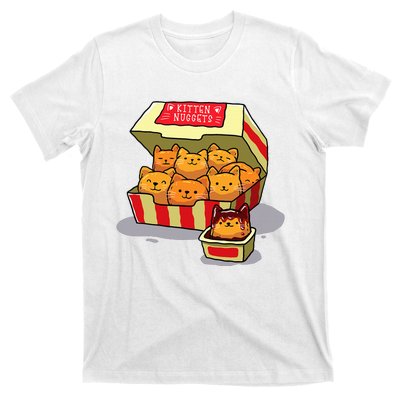 Kitten Nuggets Food Pun Cat Lover Gift Chicken Nuggets T-Shirt