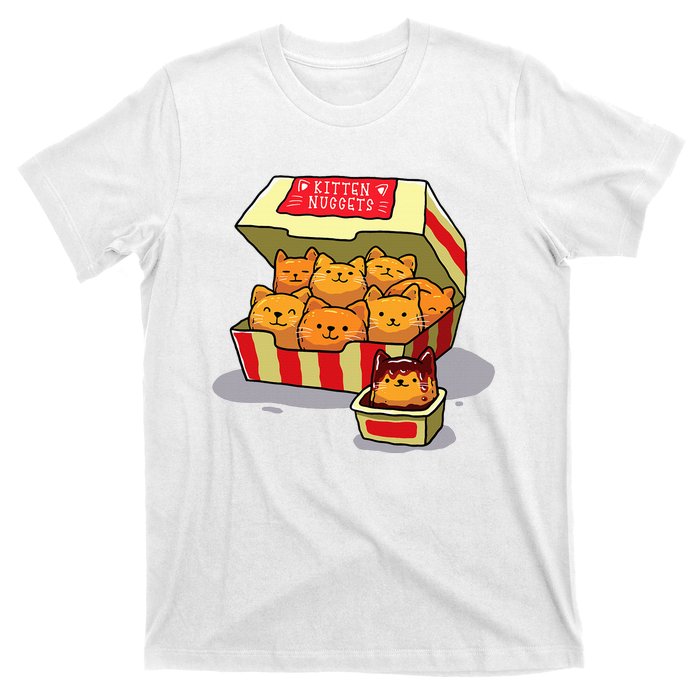 Kitten Nuggets Food Pun Cat Lover Gift Chicken Nuggets T-Shirt