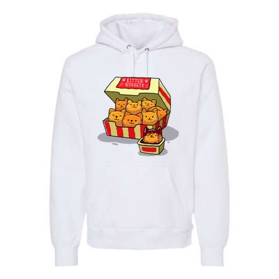 Kitten Nuggets Food Pun Cat Lover Gift Chicken Nuggets Premium Hoodie