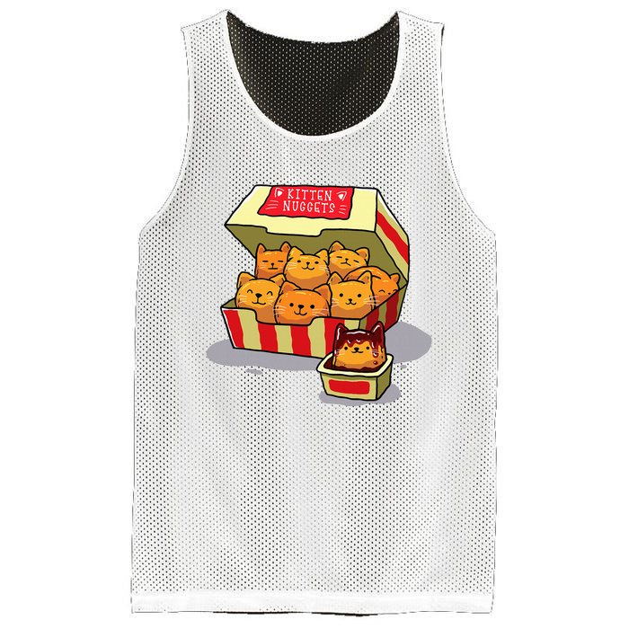 Kitten Nuggets Food Pun Cat Lover Gift Chicken Nuggets Mesh Reversible Basketball Jersey Tank