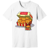 Kitten Nuggets Food Pun Cat Lover Gift Chicken Nuggets Premium T-Shirt