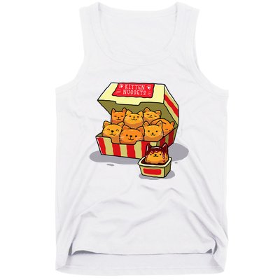 Kitten Nuggets Food Pun Cat Lover Gift Chicken Nuggets Tank Top