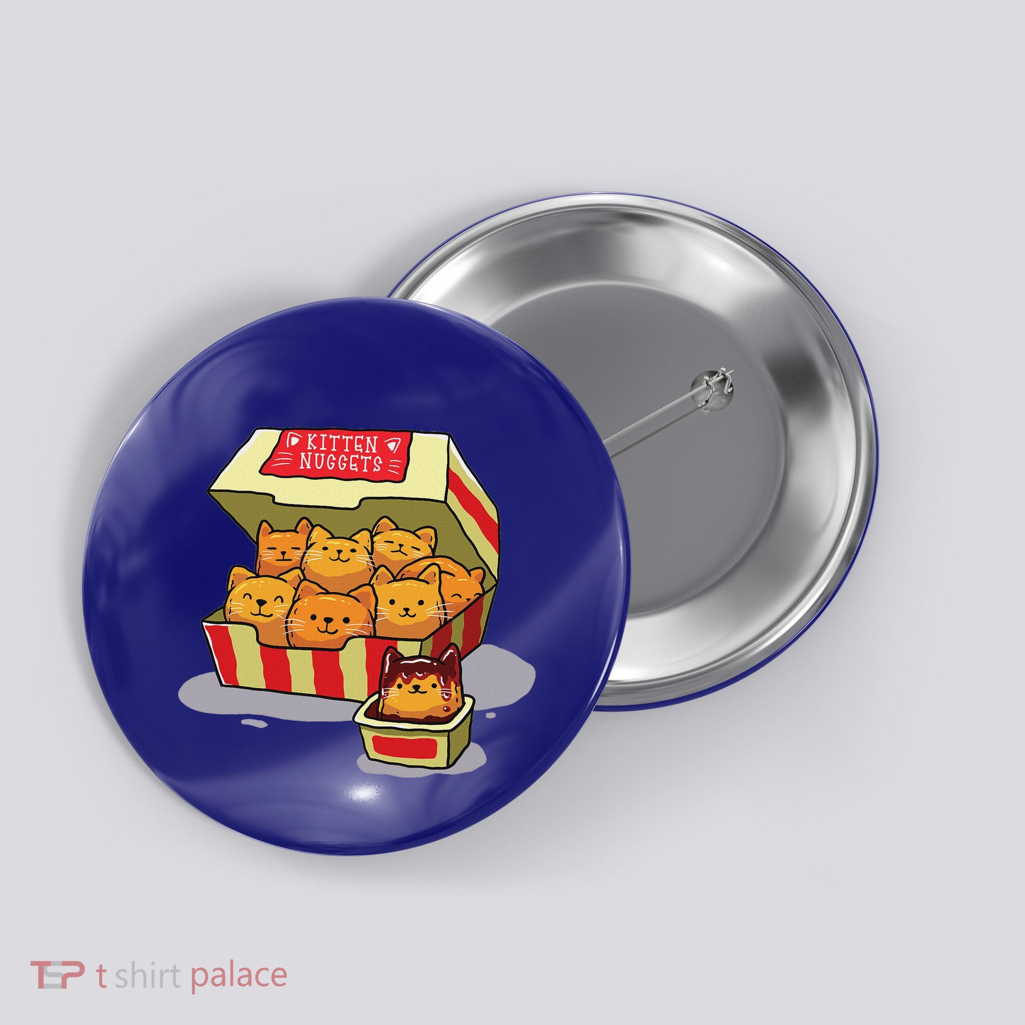 Kitten Nuggets Food Pun Cat Lover Button