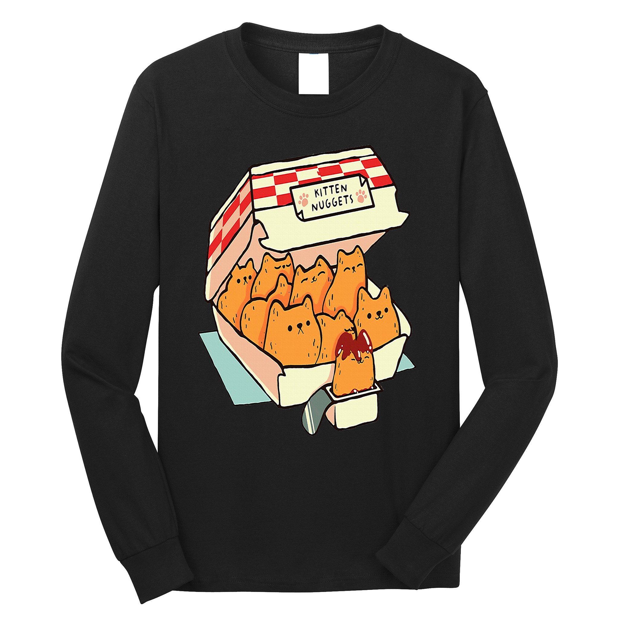 Kitten Nuggets Fast Food Cat Long Sleeve Shirt
