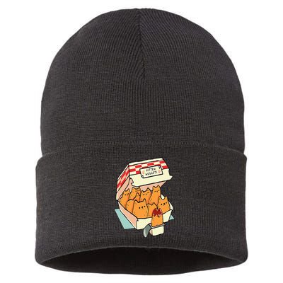 Kitten Nuggets Fast Food Cat Sustainable Knit Beanie