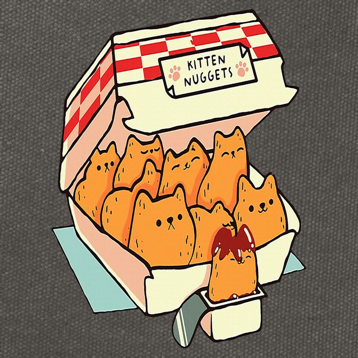 Kitten Nuggets Fast Food Cat Cotton Canvas Backpack