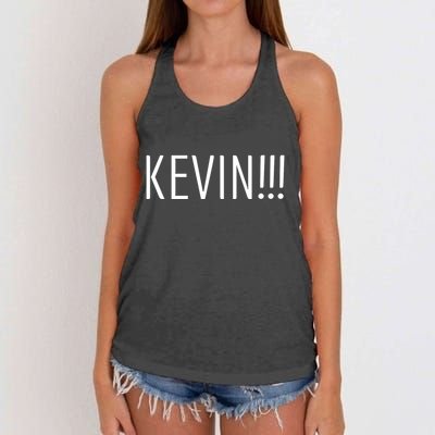 Kevin Name Funny Christmas Sayings Women's Knotted Racerback Tank