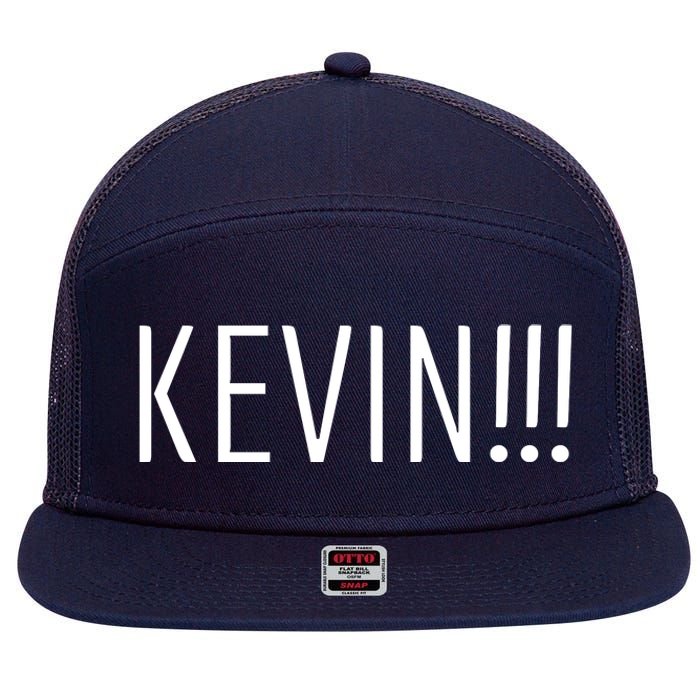 Kevin Name Funny Christmas Sayings 7 Panel Mesh Trucker Snapback Hat