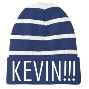 Kevin Name Funny Christmas Sayings Striped Beanie with Solid Band