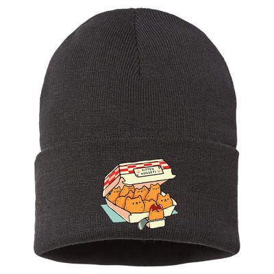 Kitten Nuggets Fast Food Cat Mom Sustainable Knit Beanie