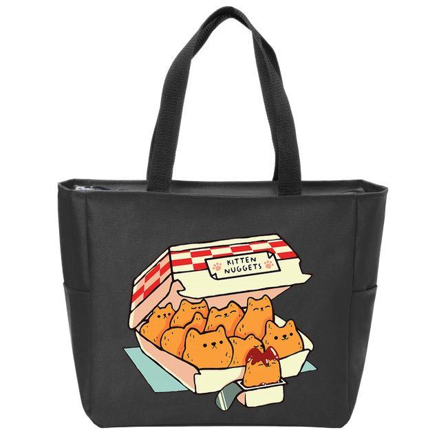 Kitten Nuggets Fast Food Cat Mom Zip Tote Bag
