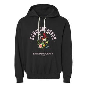 Kamala Nomenon Floral First Female President Garment-Dyed Fleece Hoodie