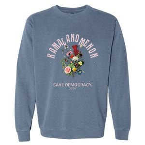 Kamala Nomenon Floral First Female President Garment-Dyed Sweatshirt