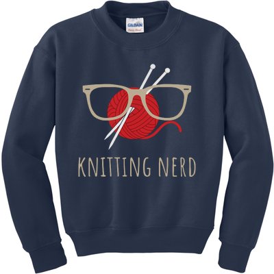 Knitting Nerd Funny Grandma Mom Knit Needles Yarn Lover Gift Kids Sweatshirt