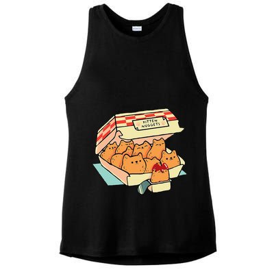 Kitten Nuggets Fast Food Cat And Chicken Nugget Lover Quote Ladies PosiCharge Tri-Blend Wicking Tank