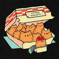 Kitten Nuggets Fast Food Cat And Chicken Nugget Lover Quote Ladies PosiCharge Tri-Blend Wicking Tank