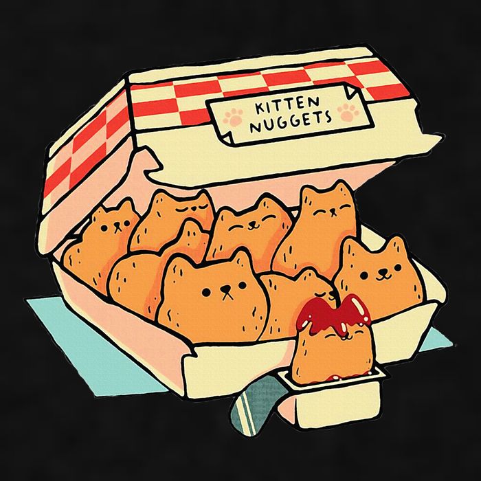 Kitten Nuggets Fast Food Cat And Chicken Nugget Lover Quote Ladies PosiCharge Tri-Blend Wicking Tank