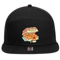 Kitten Nuggets Fast Food Cat And Chicken Nugget Lover Quote 7 Panel Mesh Trucker Snapback Hat