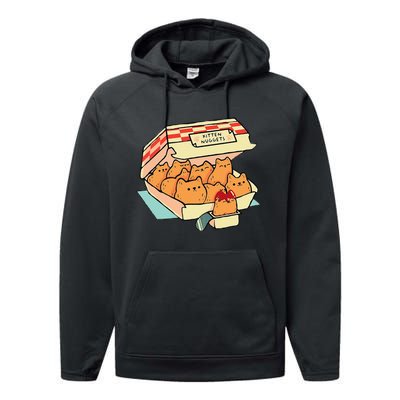 Kitten Nuggets Fast Food Cat And Chicken Nugget Lover Quote Performance Fleece Hoodie