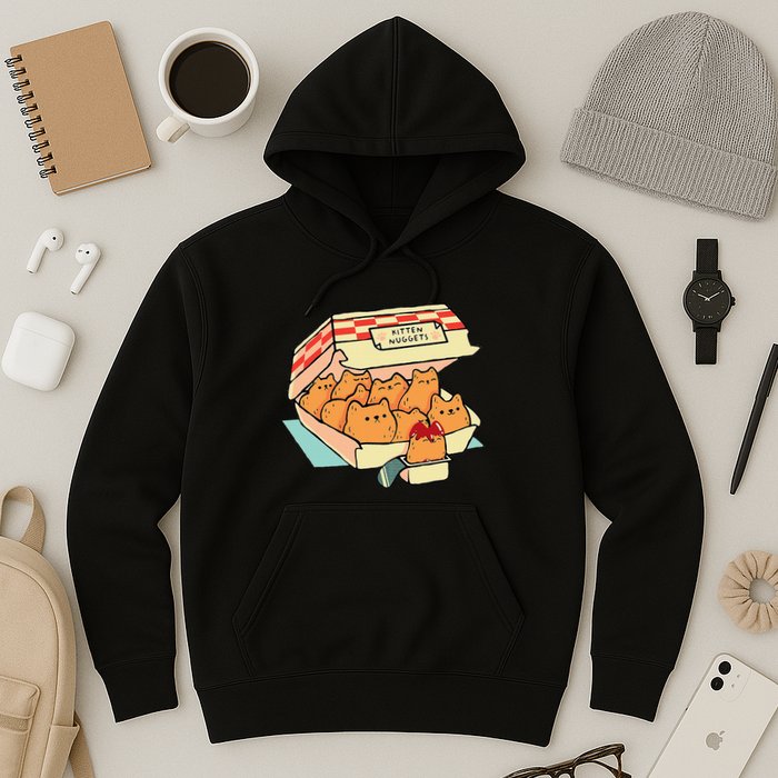 Kitten Nuggets Fast Food Cat And Chicken Nugget Lover Quote Hoodie