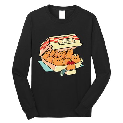 Kitten Nuggets Fast Food Cat And Chicken Nugget Lover Quote Long Sleeve Shirt