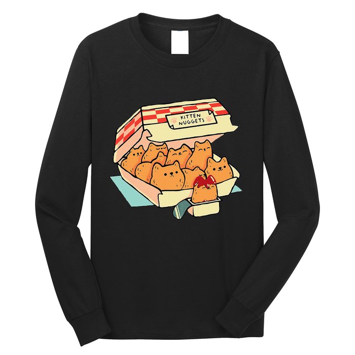 Kitten Nuggets Fast Food Cat And Chicken Nugget Lover Quote Long Sleeve Shirt