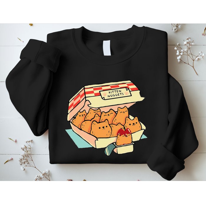 Kitten Nuggets Fast Food Cat And Chicken Nugget Lover Quote Sweatshirt