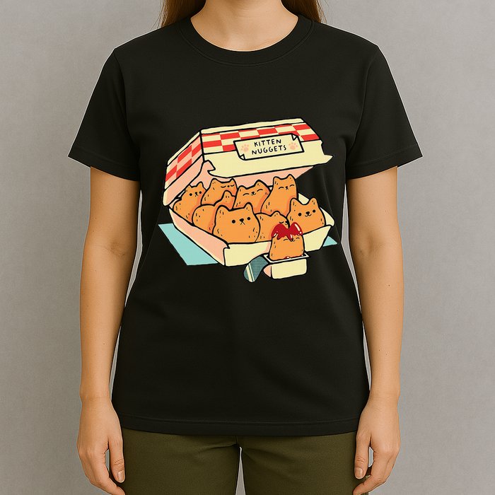 Kitten Nuggets Fast Food Cat And Chicken Nugget Lover Quote T-Shirt