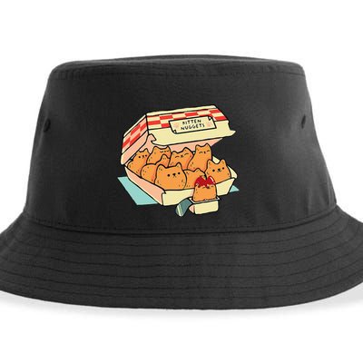 Kitten Nuggets Fast Food Cat And Chicken Nugget Lover Quote Sustainable Bucket Hat