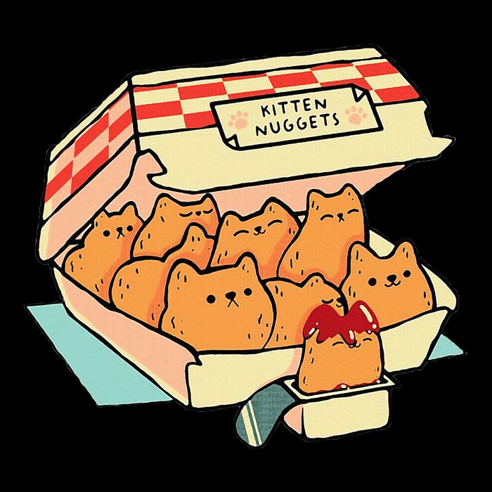 Kitten Nuggets Fast Food Cat And Chicken Nugget Lover Quote Sustainable Bucket Hat