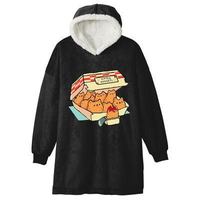 Kitten Nuggets Fast Food Cat And Chicken Nugget Lover Quote Hooded Wearable Blanket