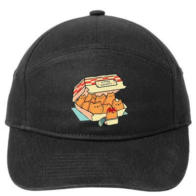 Kitten Nuggets Fast Food Cat And Chicken Nugget Lover Quote 7-Panel Snapback Hat
