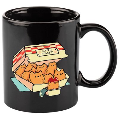 Kitten Nuggets Fast Food Cat And Chicken Nugget Lover Quote 11oz C Handle Ceramic Mug